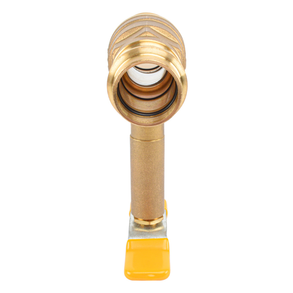 HYDRO MASTER Brass Long Stem Press End Ball Valve, Lead Free Brass
