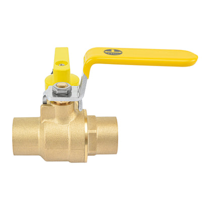 HYDRO MASTER 3/4" Sweat Full Port Ball Valve w/Drain & Reversible Handle, Lead-Free Brass, 3/4 Inch T-Flow, Sweat Connection