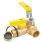 HYDRO MASTER 3/4" Sweat Full Port Ball Valve w/Drain & Reversible Handle, Lead-Free Brass, 3/4 Inch T-Flow, Sweat Connection