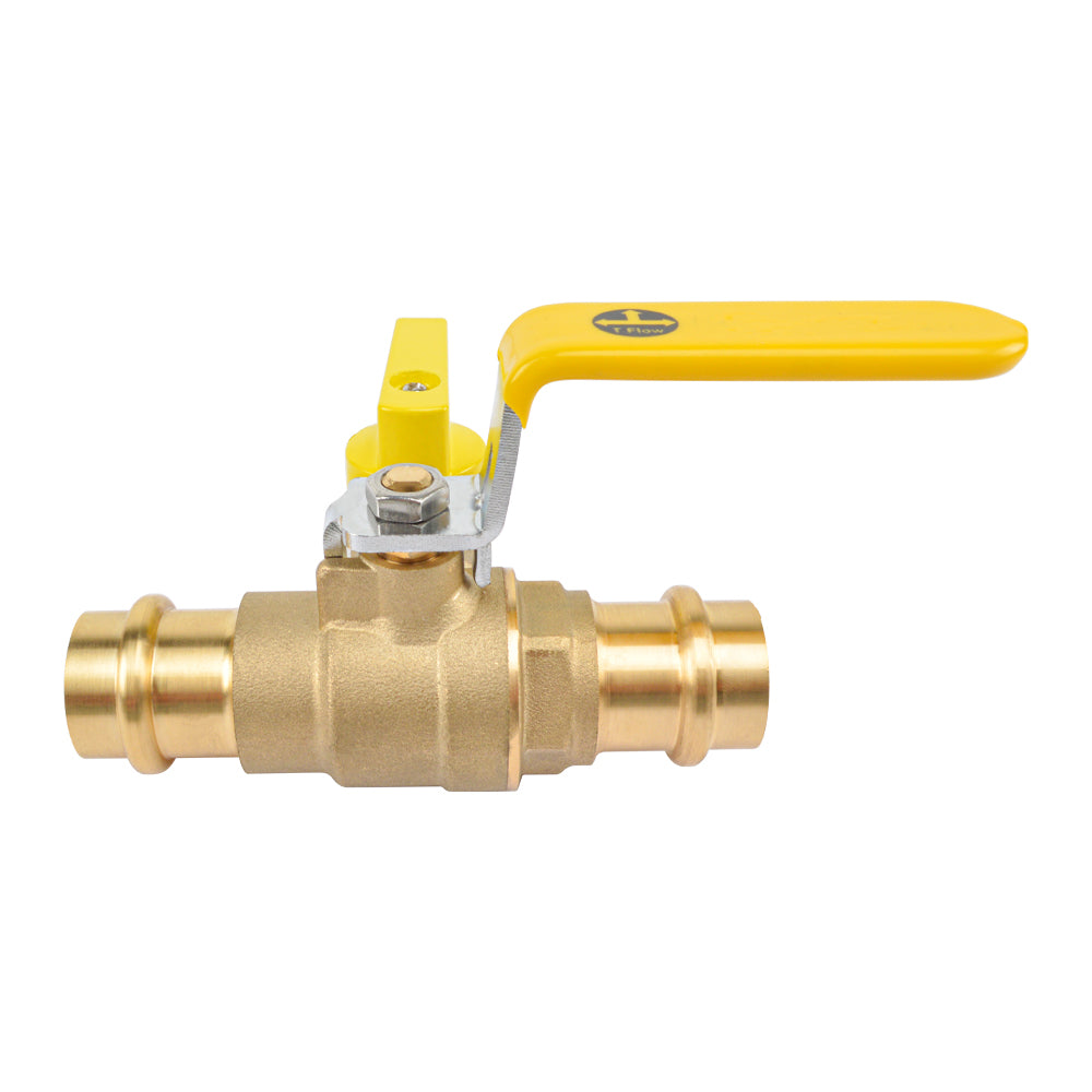 HYDRO MASTER 3/4" Press Full Port Ball Valve w/Drain & Reversible Handle, LF Brass, 3/4 Inch T-Flow, Press Connection