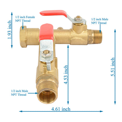 HYDRO MASTER Tee Tank Ball Valve