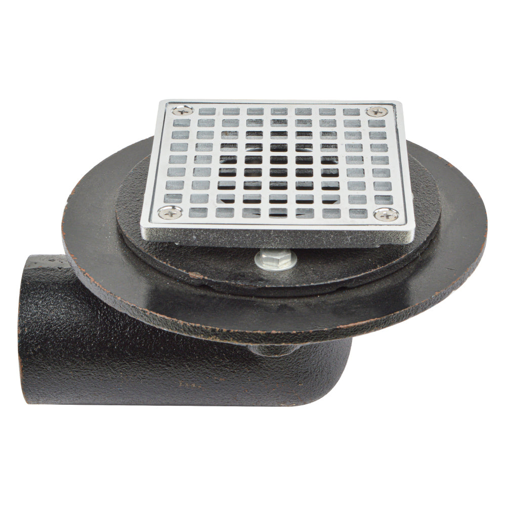 HYDRO MASTER Iron Brass Bathroom Square Strainer Shower Drain
