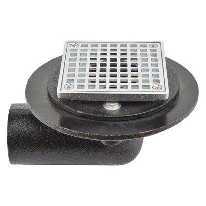 HYDRO MASTER Iron Brass Bathroom Square Strainer Shower Drain