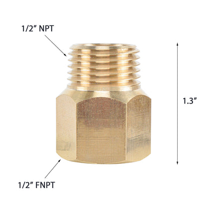 1/2" NPT Thread Long Type Forged Brass Connection Adapter Pipe Fittings - watertech plumbing supply