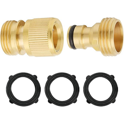 HYDRO MASTER Brass Garden Hose Quick Connector, Solid Brass,3/4 Inch Garden Hose Thread. (Male Thread) - watertech plumbing supply