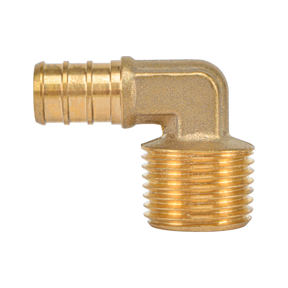 HYDRO MSATER Lead Free Brass Male Elbow PEX Fitting - watertech plumbing supply