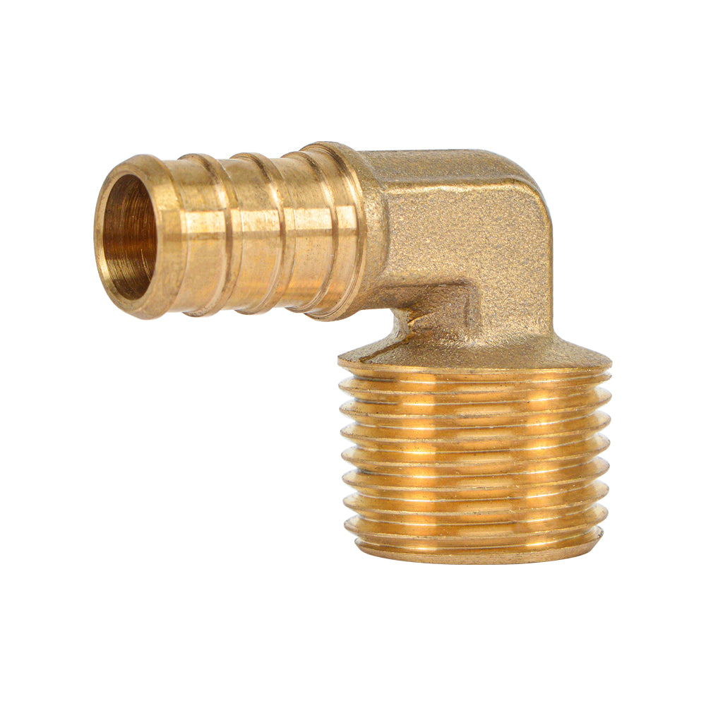 HYDRO MSATER Lead Free Brass Male Elbow PEX Fitting - watertech plumbing supply