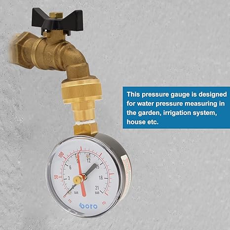 HYDRO MASTER 2-1/2" Water Pressure Test Gauge 300 psi, 3/4" Female Garden Hose Thread - watertech plumbing supply