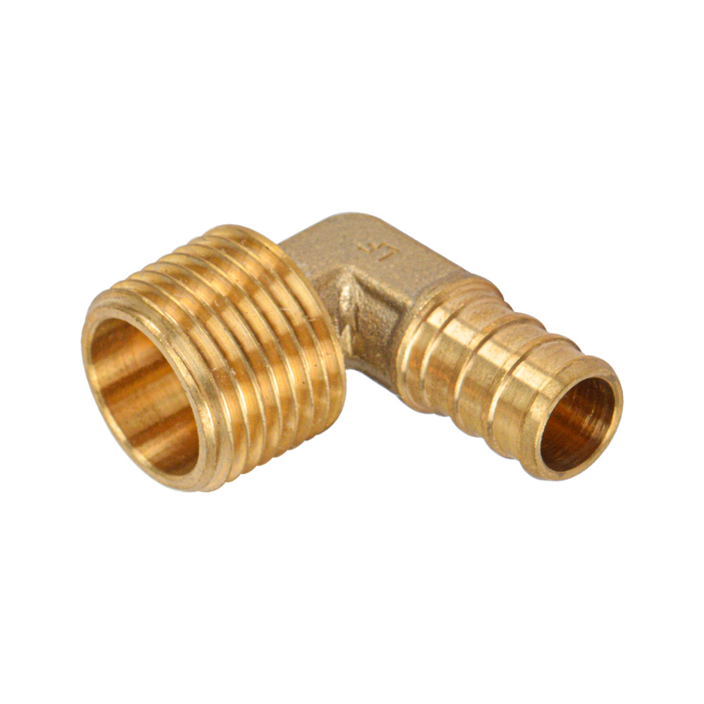 HYDRO MSATER Lead Free Brass Male Elbow PEX Fitting - watertech plumbing supply
