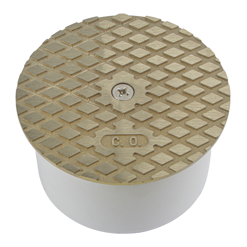 PVC Inside Pipe Cleanout with 3-1/2" Nickel Bronze Cover - watertech plumbing supply