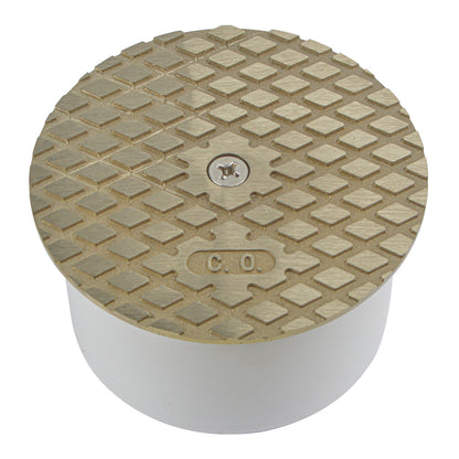 PVC Inside Pipe Cleanout with 3-1/2" Nickel Bronze Cover - watertech plumbing supply