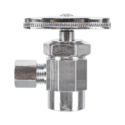 HYDRO MASTER Lead Free Brass Chrome Plated Compression Outlet Multi Turn Stop Angle Valve - watertech plumbing supply