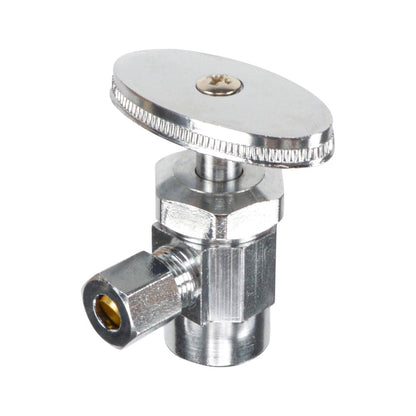 HYDRO MASTER Lead Free Brass Chrome Plated Compression Outlet Multi Turn Stop Angle Valve - watertech plumbing supply