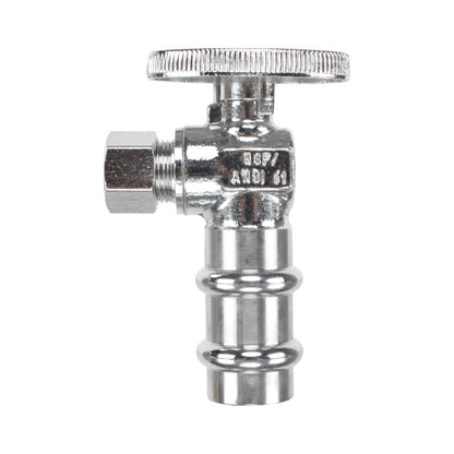 HYDRO MASTER Lead Free Brass Chrome Plated 1/4 Turn Stop Angle Valve - watertech plumbing supply
