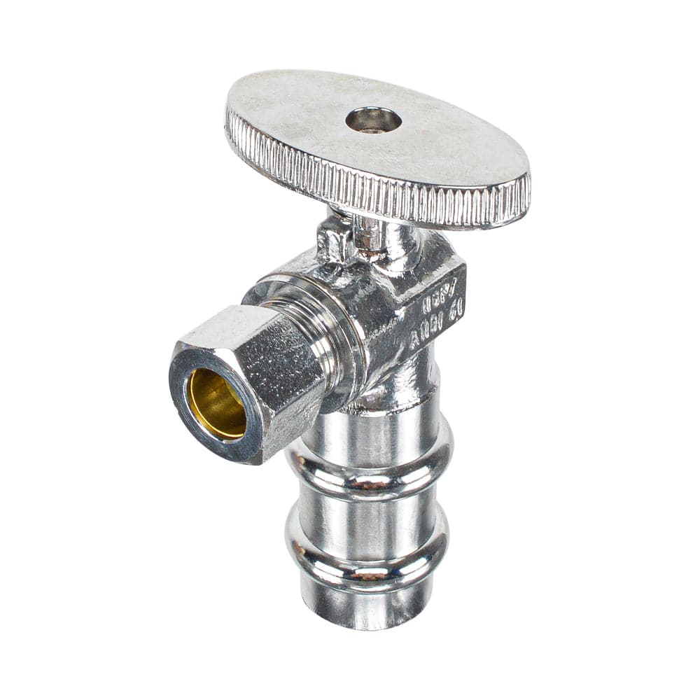 HYDRO MASTER Lead Free Brass Chrome Plated 1/4 Turn Stop Angle Valve - watertech plumbing supply