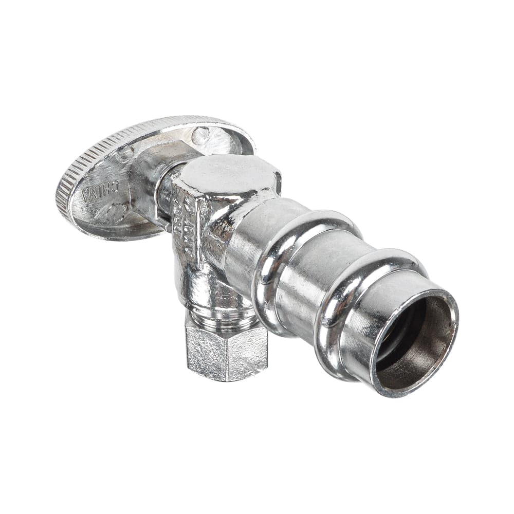HYDRO MASTER Lead Free Brass Chrome Plated 1/4 Turn Stop Angle Valve - watertech plumbing supply