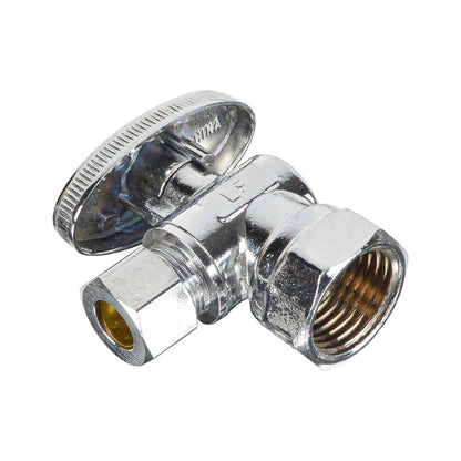 HYDRO MASTER Lead Free Brass Chrome Plated 1/4 Turn Zinc Handle Stop Angle Valve - watertech plumbing supply