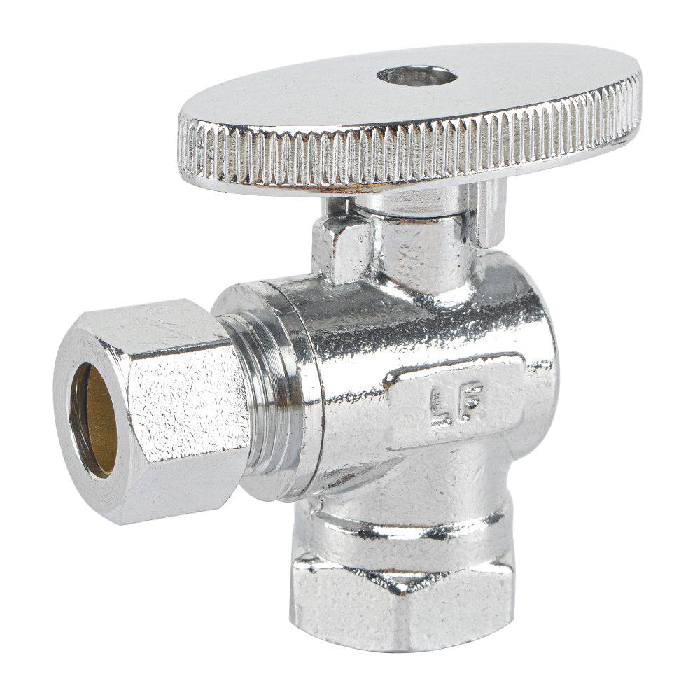 HYDRO MASTER Lead Free Brass Chrome Plated 1/4 Turn Zinc Handle Stop Angle Valve - watertech plumbing supply
