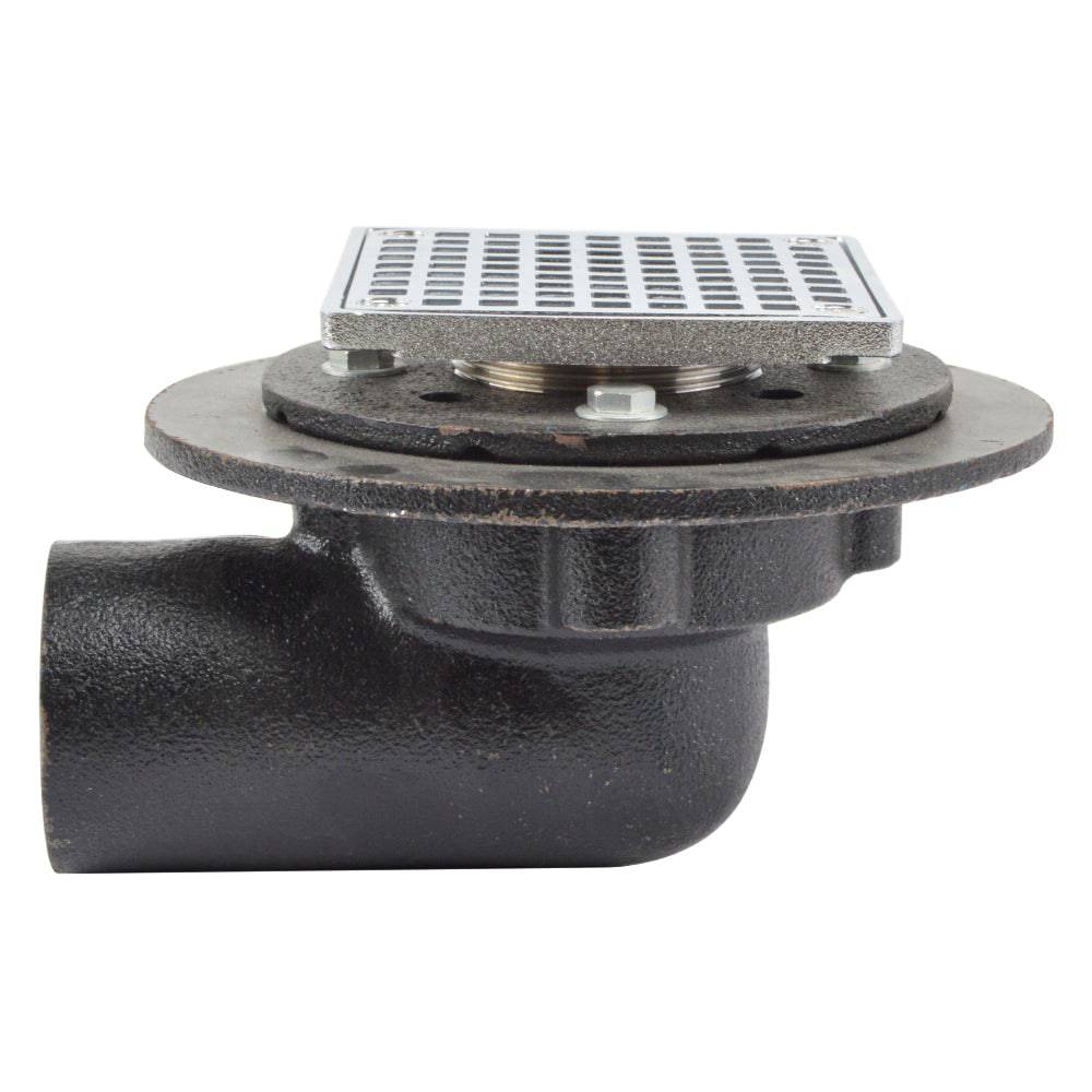 HYDRO MASTER Iron Brass Bathroom Square Strainer Shower Drain - watertech plumbing supply