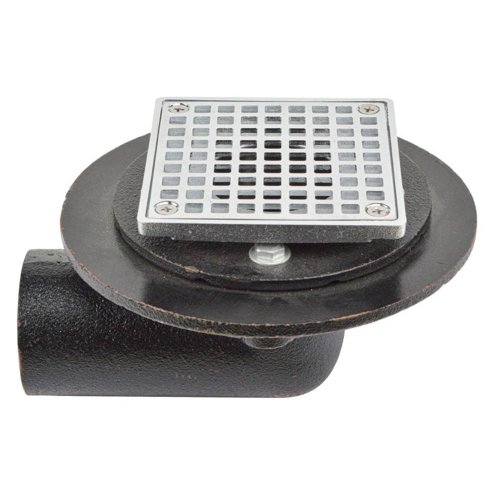 HYDRO MASTER Iron Brass Bathroom Square Strainer Shower Drain - watertech plumbing supply