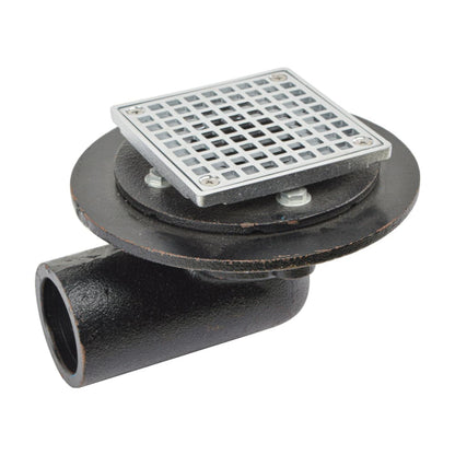 HYDRO MASTER Iron Brass Bathroom Square Strainer Shower Drain - watertech plumbing supply