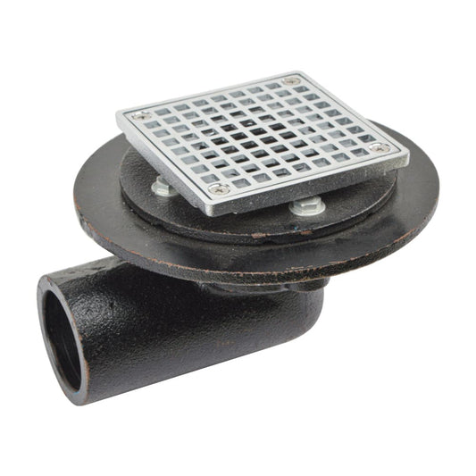 HYDRO MASTER Iron Brass Bathroom Square Strainer Shower Drain - watertech plumbing supply