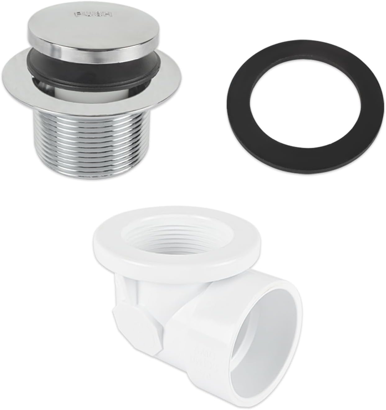 HYDRO MASTER 1-1/2 Inch Schedule 40 PVC Two-Hole Bath Waste, Tip-Toe Stopper - watertech plumbing supply