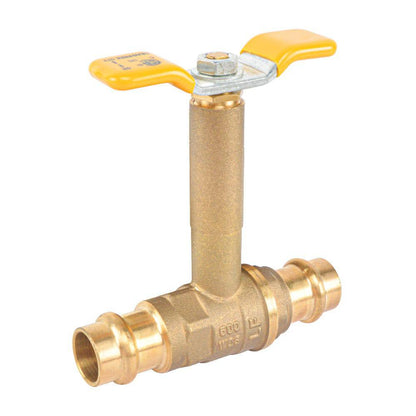 HYDRO MASTER Brass Long Stem Press End Ball Valve, Lead Free Brass - watertech plumbing supply