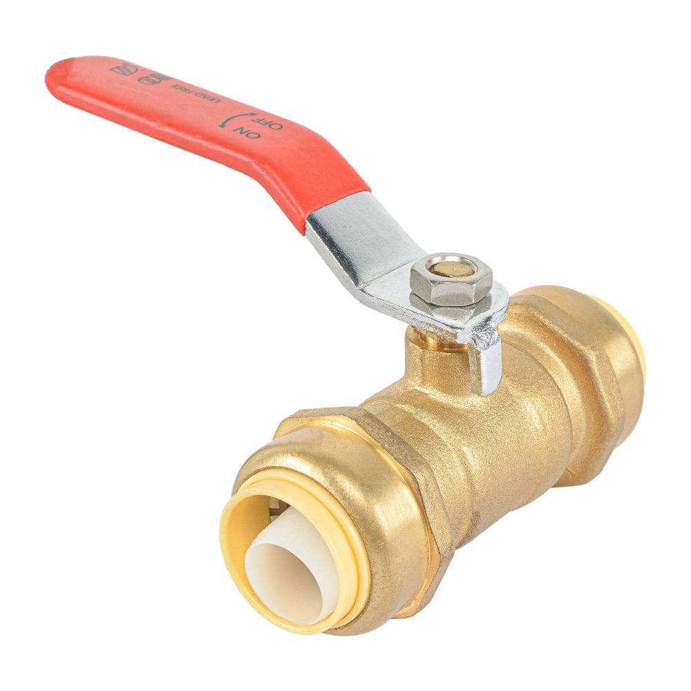 HYDRO MASTER Lead Free Push-to-Connect Push Fit Ball Valve, Lead Free Brass