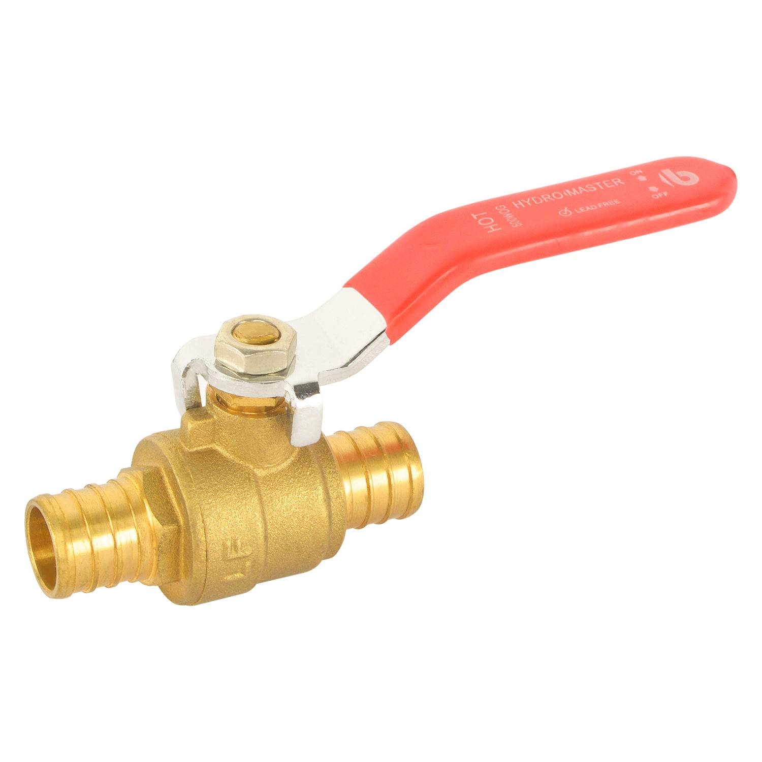 HYDRO MASTER PEX Ball Valve,Lead Free Brass, ASIN F1807, 600WOG, Pack of 5 - watertech plumbing supply