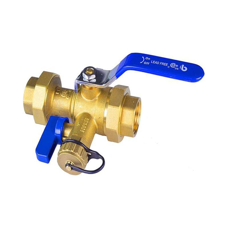 HYDRO MASTER Tankless Water Heater Service Valve Kit with Pressure Relief Valve Included 2 pcs SWT Connections, 1-Inch IPS Isolator Clean Brass - watertech plumbing supply