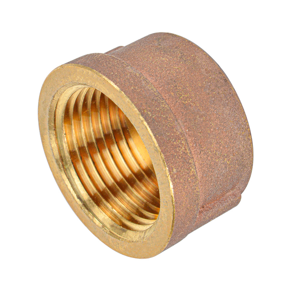 2" Brass Cap Fitting , Lead Free Brass - watertech plumbing supply