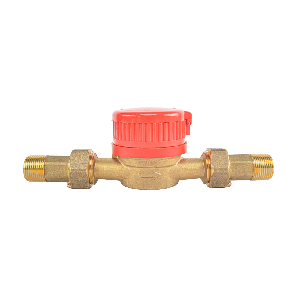 3/4" Red Brass Single Jet Dry Type Vane Wheel Water Meter - watertech plumbing supply