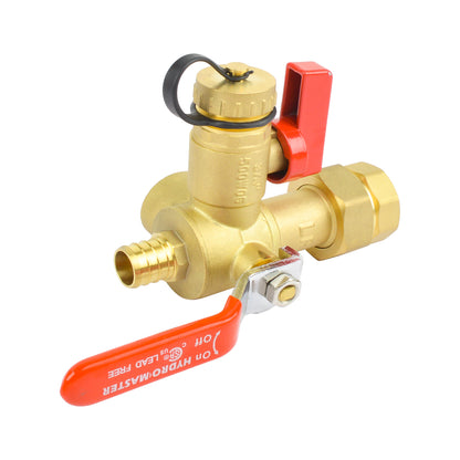 HYDRO MASTER Tankless Water Heater Valve Kit, Lead-Free Brass, NPT Thread x PEX Connection - watertech plumbing supply