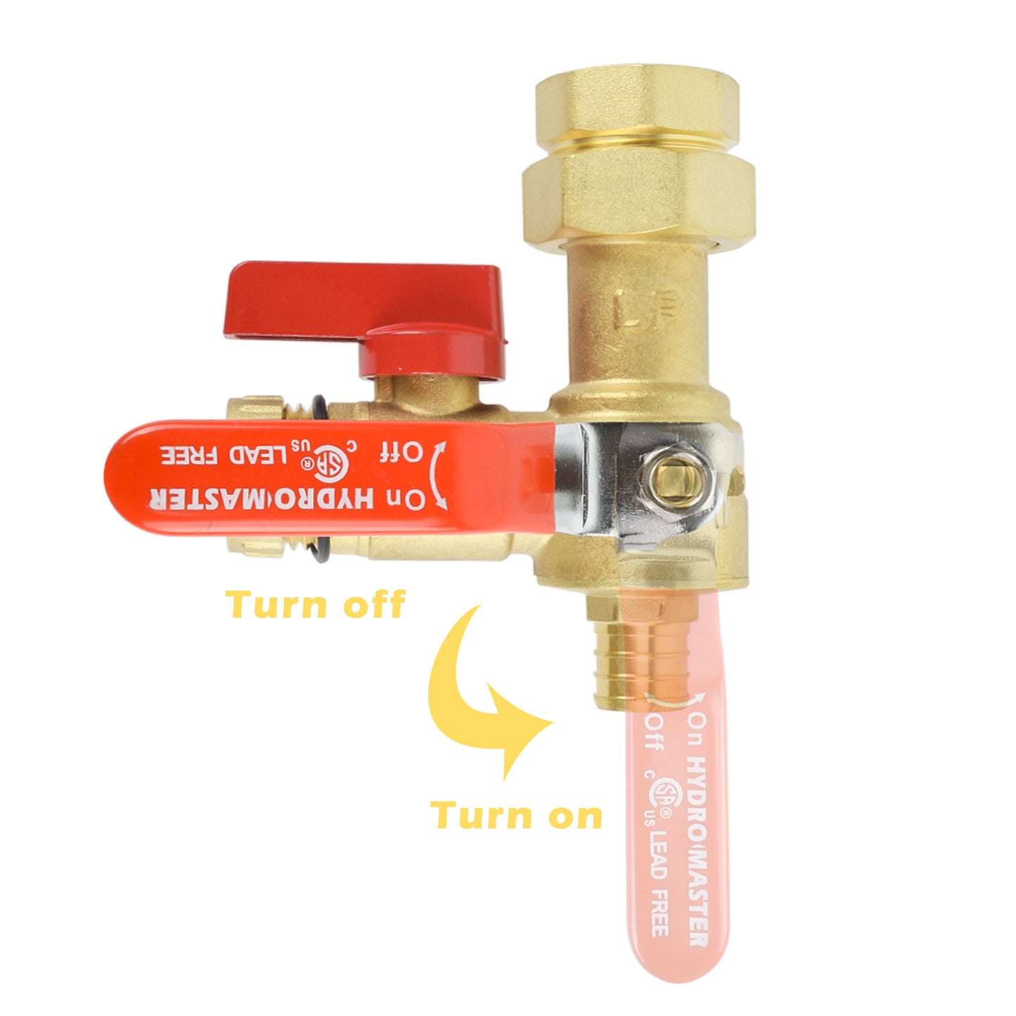 HYDRO MASTER Tankless Water Heater Valve Kit, Lead-Free Brass, NPT Thread x PEX Connection - watertech plumbing supply