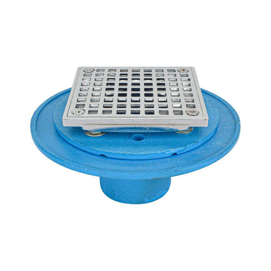 HYDRO MASTER Cast Iron Adjustable Bolt Down Shower Drain with 4" Flange