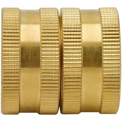 HYDRO MASTER 3/4 Inch Brass Garden Hose Adapter Double Female Quick Connector, Solid Brass 2 Pack - watertech plumbing supply