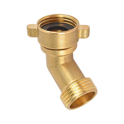 HYDRO MASTER 45 Degree Hose Elbow Garden Hose Connector Quick Swivel Connect Adapter, Solid Brass - watertech plumbing supply