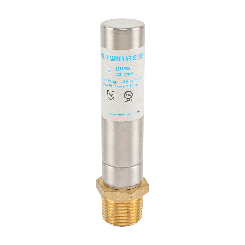 HYDRO MASTER Water Hammer Arrestor,Lead Free brass, 1/2"MNPT - watertech plumbing supply