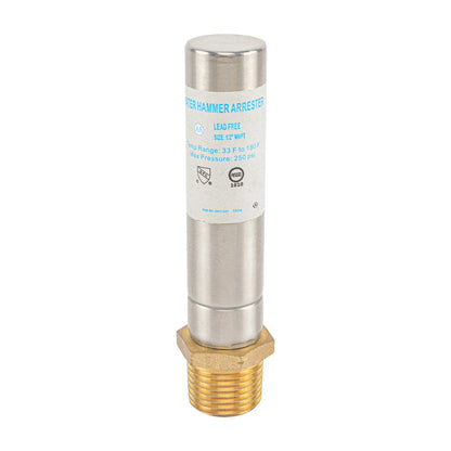 HYDRO MASTER Water Hammer Arrestor,Lead Free brass, 1/2"MNPT - watertech plumbing supply