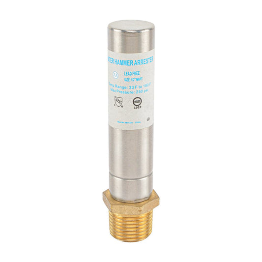 HYDRO MASTER Water Hammer Arrestor,Lead Free brass, 1/2"MNPT - watertech plumbing supply