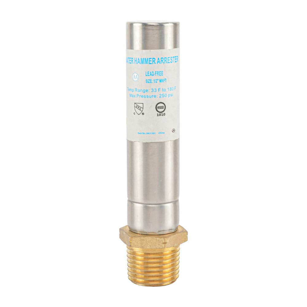 HYDRO MASTER Water Hammer Arrestor,Lead Free brass, 1/2"MNPT - watertech plumbing supply