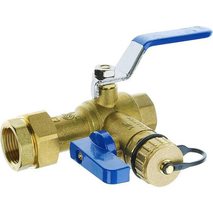 Hydro Master 3/4-Inch IPS Isolator Tankless Water Heater Service Valve Kit with Pressure Relief Valve, Clean Brass - watertech plumbing supply