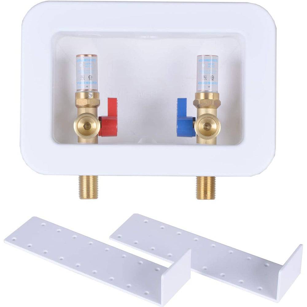 Hydro Master Washing Machine Outlet Box, Washing Stop Valves with Water Hammer Arrestor - watertech plumbing supply