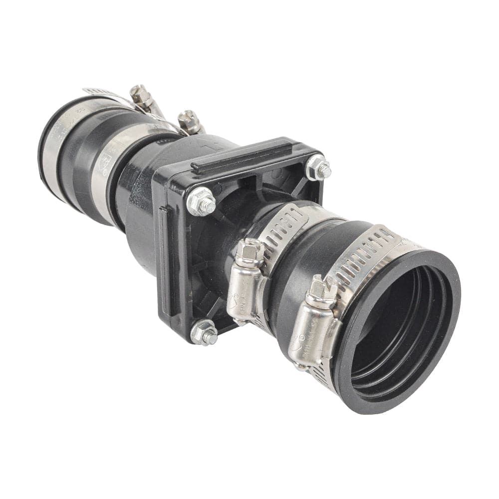 Hydro Master Plastic Sump Pump Check Valve with Stainless Steel Clamps for 1-1/2 inch or 1-1/4 inch - watertech plumbing supply