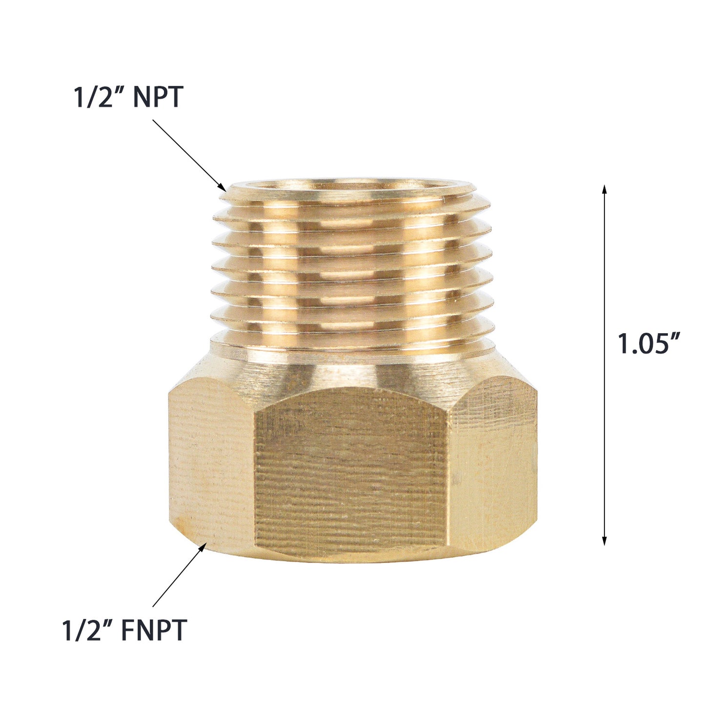 1/2" NPT Thread Forged Brass Connection Adapter Pipe Fittings - watertech plumbing supply