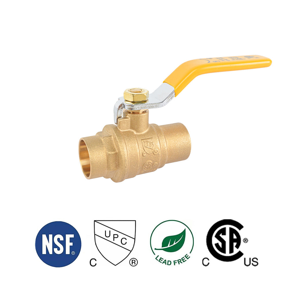 HYDRO MASTER Full Flow Sweat Ball Valve, Lead Free Forged Brass - watertech plumbing supply