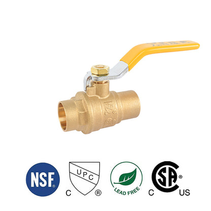 HYDRO MASTER Full Flow Sweat Ball Valve, Lead Free Forged Brass - watertech plumbing supply