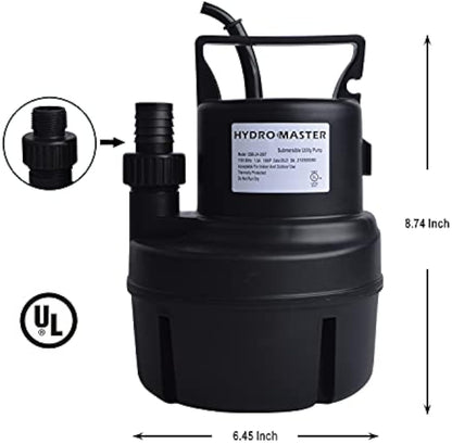 HYDRO MASTER Tankless Water Heater Flush kit,Includes 1/6HP Pump, 3.2 Gallon Pail With Screw Top Lid, Two 3/4-inch GHT x 6 FT Color Coded Rubber Hoses.