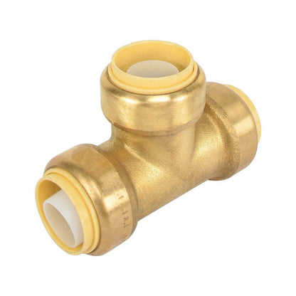 Push Fit Tee Brass Fitting - watertech plumbing supply